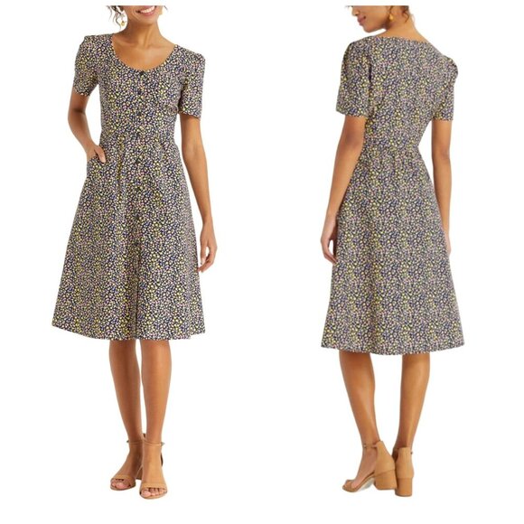 Draper James Floral Button Front Shirtdress size 6 - Picture 1 of 13